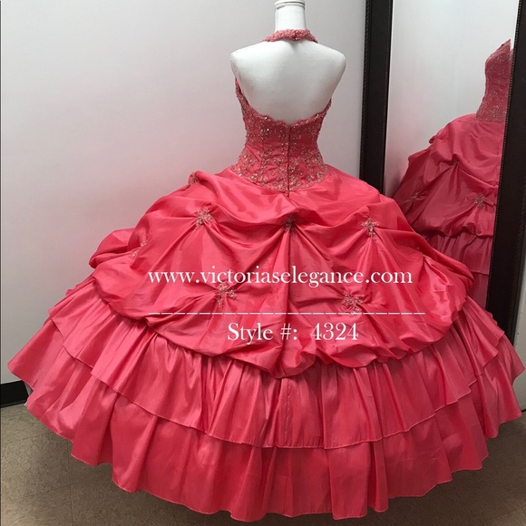 “One of a Kind” Halter Taffetta Ball Gown - Picture 3 of 7